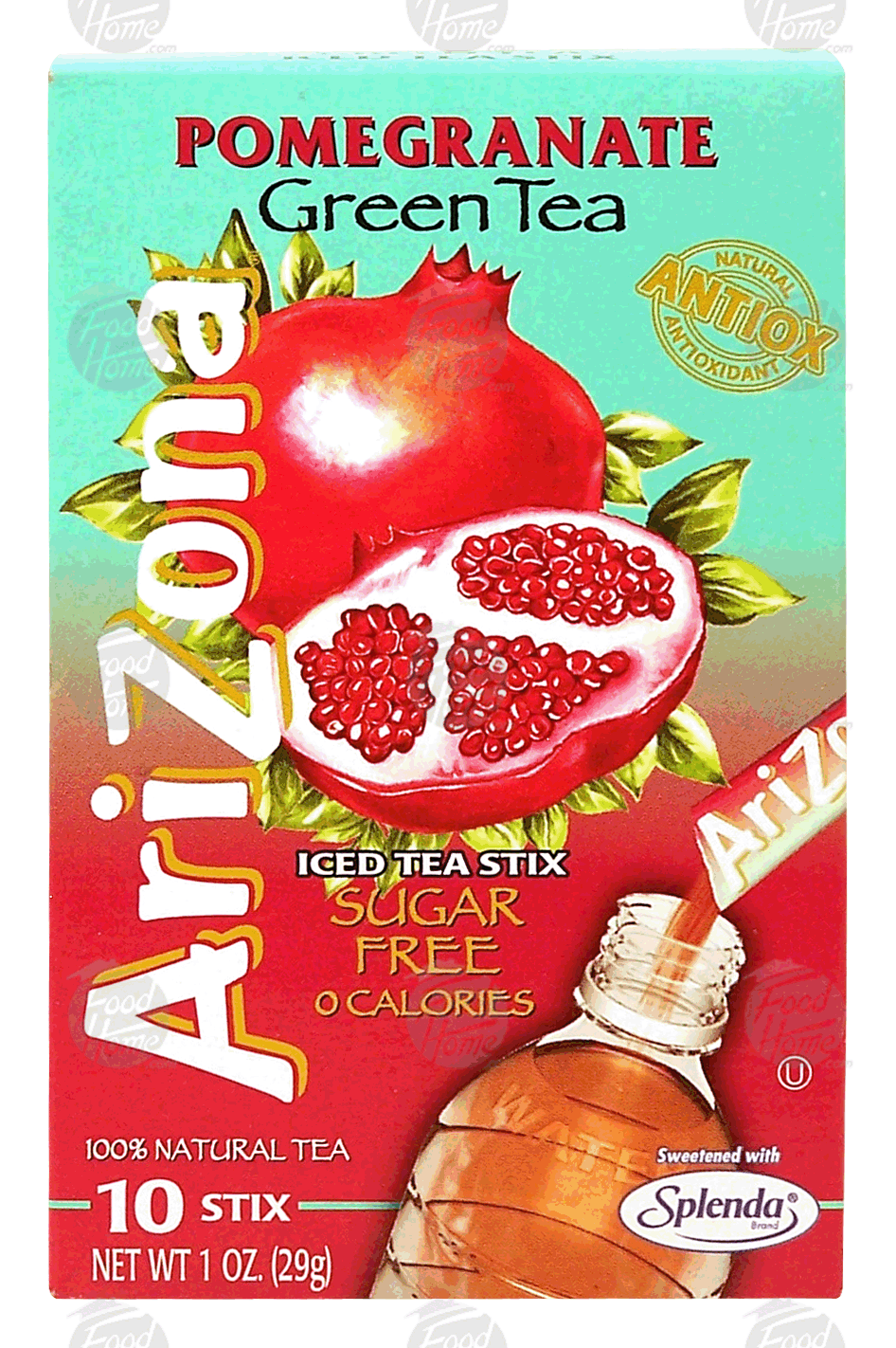 Arizona  pomegranate green tea iced tea powder mix, sugar free, 10-stix Full-Size Picture